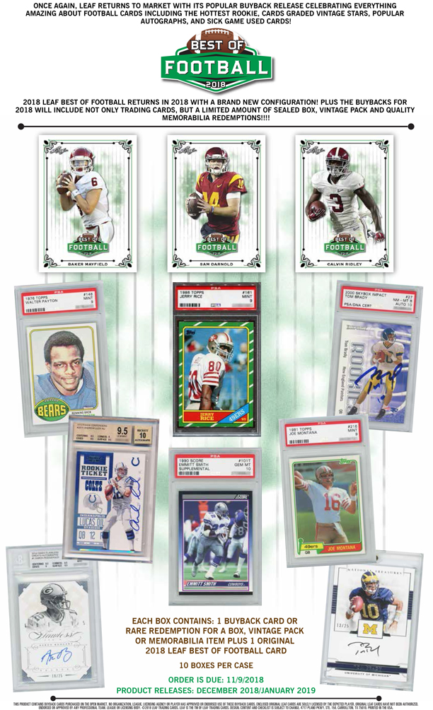 2018 Leaf Best Of Football Leaf Trading Cards